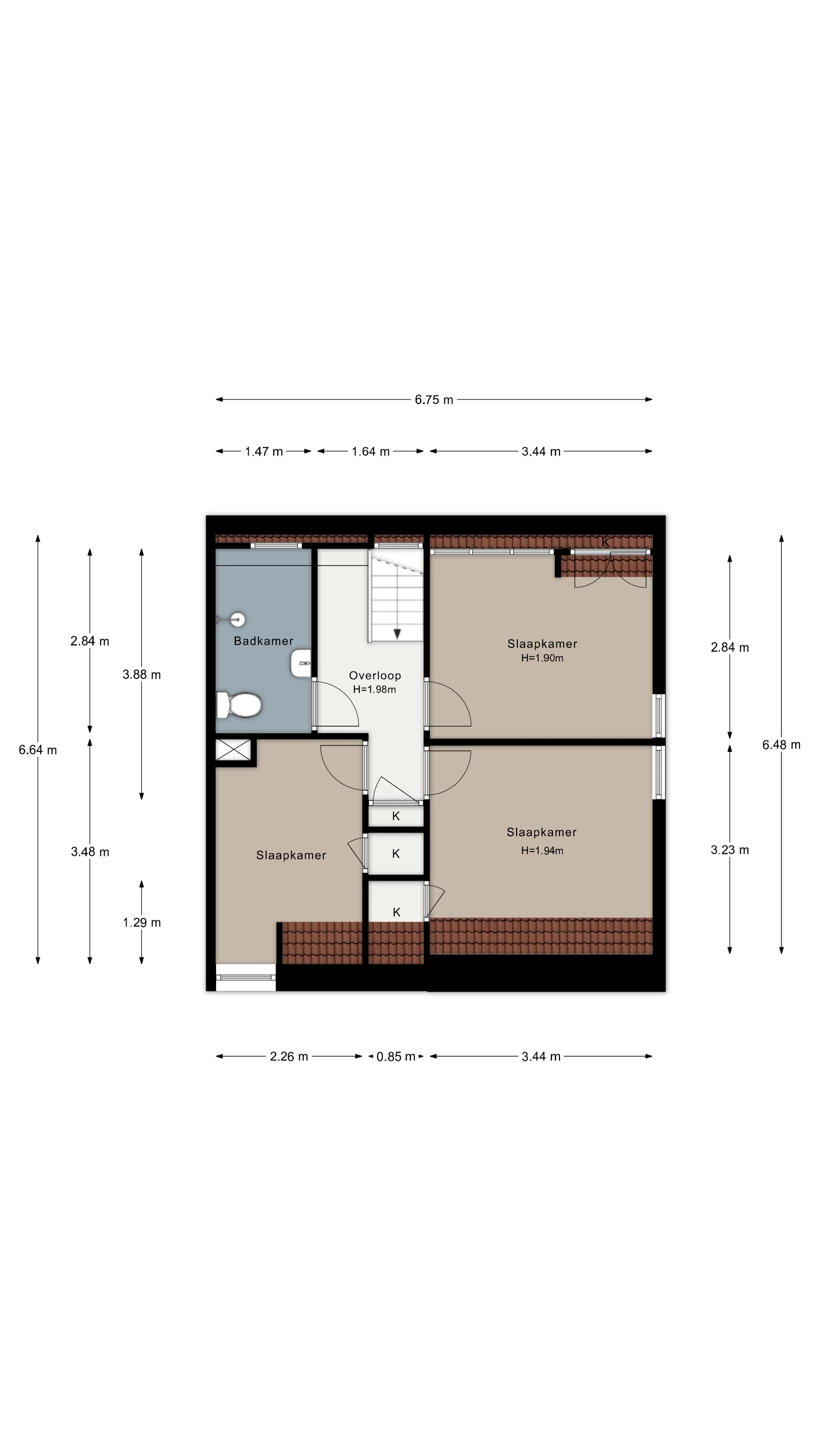 Plattegrond eerste verdieping